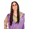 Černá hippie paruka pro muže