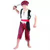 Černo-červený pruhovaný pirátský kostým pro chlapce, Velikost: 4-6 let (110-120 cm)