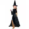 Kostým čarodějnice půlměsíc pro dívky Halloween, Velikost: 4-6 let (104-116 cm)