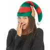 Pruhovaná Santa elfí čepice s ušima pro dospělé