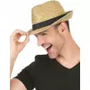 Slaměný borsalino klobouk s černou stuhou pro dospělé