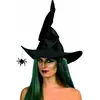 Černý čarodějnický klobouk s pavoukem pro ženy Halloween