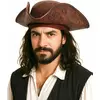 Pirátský klobouk s efektem hnědé kůže pro dospělé