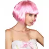Krátká růžová paruka s ofinou pro ženy