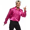 Růžová disco košile pro muže, Velikost: Medium (50/52)