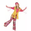Vícebarevný hippie kostým pro dívky, Velikost: 10-12 let (130-140 cm)
