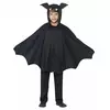 Kostým černé netopýří pláštěnky pro děti Halloween, Velikost: 10-12 let (145/158 cm)
