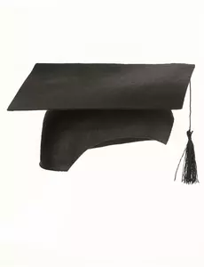 Černá studentská pokrývka hlavy pro dospělé