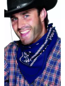 Modrý biker/kovbojský šátek bandana
