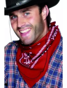 Červený kovbojský šátek bandana