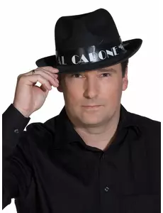 Černý klobouk borsalino Al Capone pro dospělé