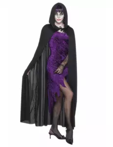 Černý upíří plášť pro dospělé Halloween