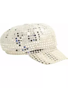 Stříbrná flitrovaná disco čepice pro dospělé