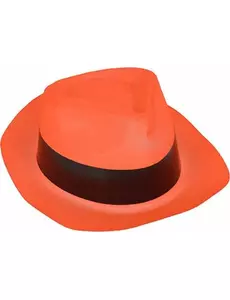 Neonově oranžový gangster klobouk pro dospělé