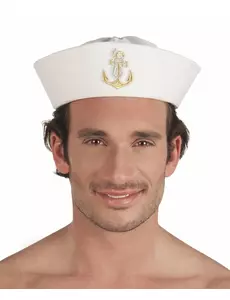 Námořnický klobouk se zlatou kotvou pro dospělé