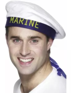 Černý námořnický klobouk se stuhou pro dospělé