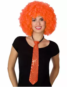 Oranžová flitrovaná kravata pro dospělé