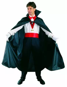 Černý drákulovský plášť pro muže Halloween