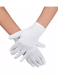 Klasické bílé krátké rukavice pro dospělé