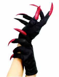 Čarodějnické rukavice s falešnými nehty Halloween