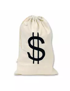 Látková taška Beige Dollars 42 x 26 cm