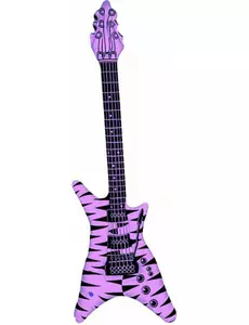 Neonově růžová nafukovací rocková kytara pro dospělé