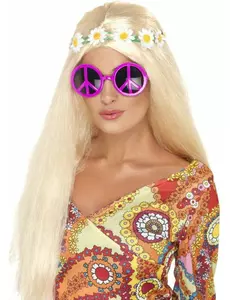 Růžové hippie brýle pro dospělé