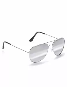 Černé sluneční brýle aviator se stříbrným rámem pro dospělé