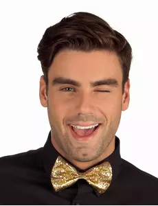 Zlatý disco lesklý motýlek pro dospělé
