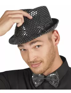 Černý flitrovaný motýlek pro dospělé
