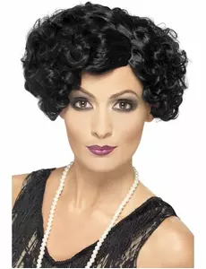 Černá vlnitá cabaret paruka pro ženy