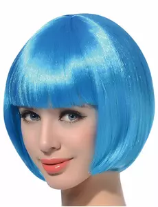 Krátká aqua modrá paruka pro ženy