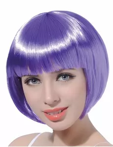 Krátká fialová paruka pro ženy
