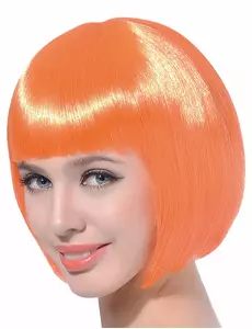 Krátká oranžová paruka pro ženy