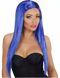 Dlouhá modrá glamour paruka pro ženy