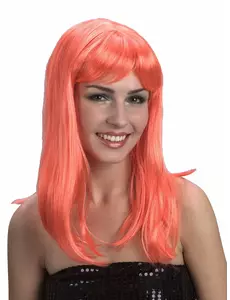 Dlouhá oranžová paruka pro ženy