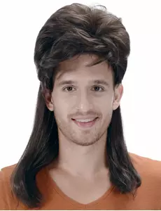 Černá mullet paruka pro muže