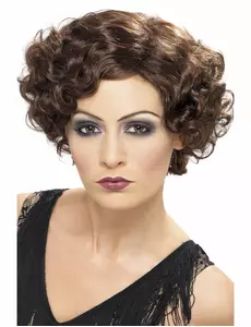 Hnědá vlnitá cabaret paruka pro ženy