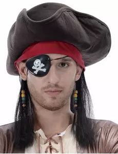 Pirátský klobouk s parukou pro muže