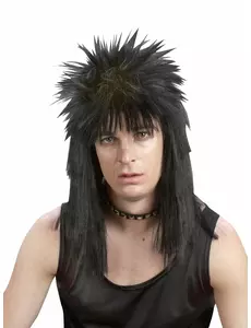 Černá punk paruka pro dospělé
