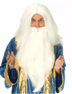 Paruka čaroděje s vousy pro muže