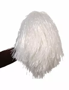 Metalický bílý pompon