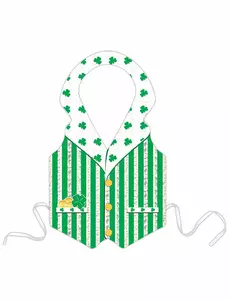 Zelená plastová zástěra skřítka (leprechaun) pro dospělé na St. Patrick's Day