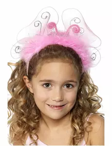 Růžová čelenka motýl s peřím