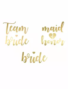 13 dočasných tetování Team Bride zlaté
