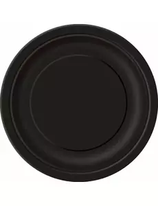 16 černých papírových talířů 22 cm