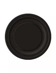 20 malých černých kartonových talířů 18 cm