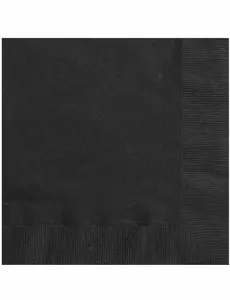 20 černých papírových ubrousků 33 × 33 cm