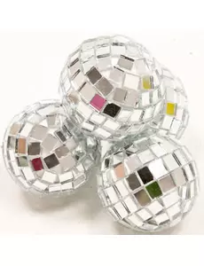 4 mini stříbrné broušené koule 3,5 cm
