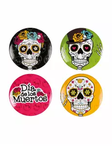 4 odznaky 3 cm Dia de los muertos